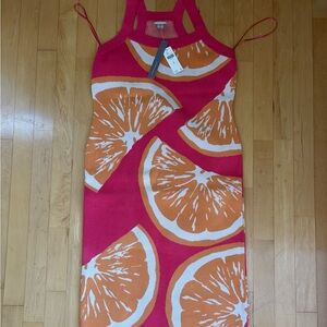 Anthropologie Pink and Orange Maxi Dress